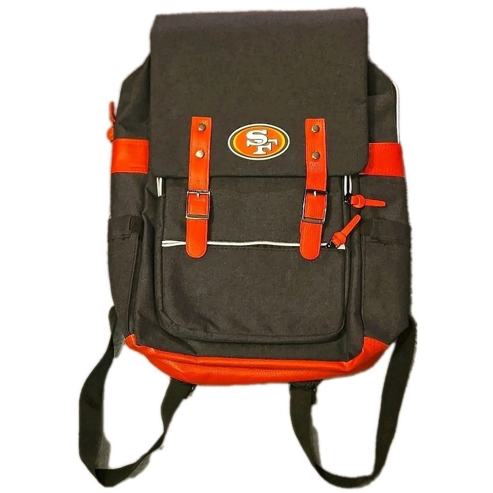 San Francisco 49ers Backpack Red/Black Team Logo 4 Pocket  Idegy NFL NEW NWOT